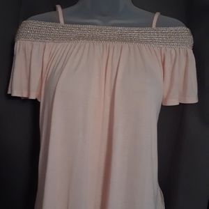 Super Soft Off-the-Shoulder Pink Blouse